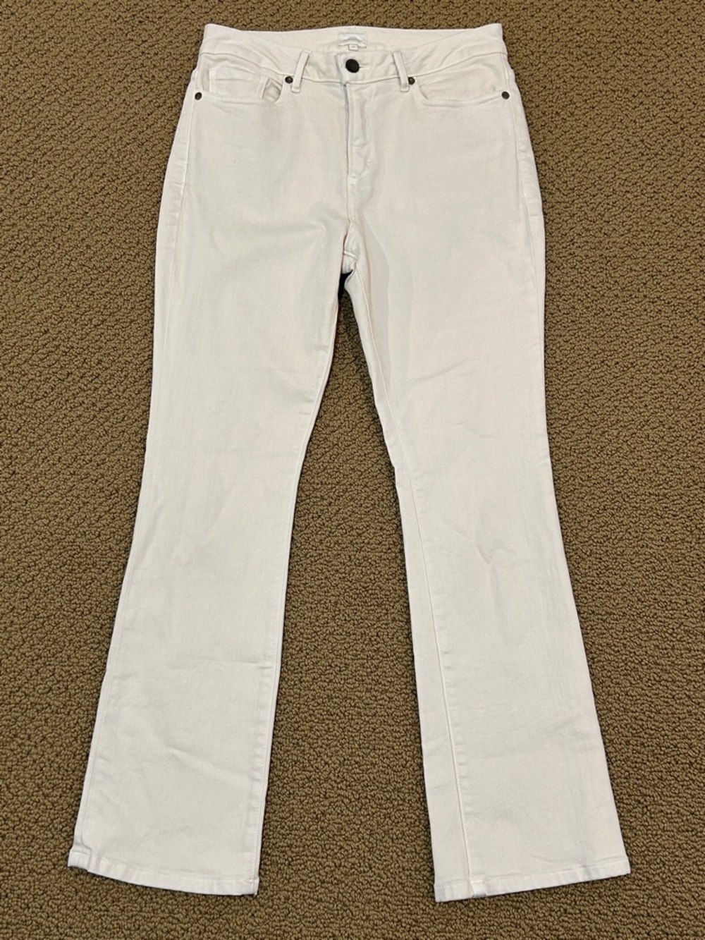 Ann Mashburn Flare Cropped 5-Pocket Jeans in Natural Stretch Denim size 27